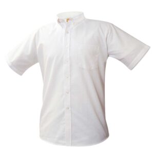 Dress Shirt -OXFORD -Short Sleeve-UNISEX -with emb School Logo-1st thru 3rd grade- DAILY WEAR