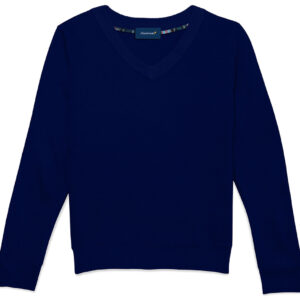 Sweater-Pullover v -neck with School logo Embroidery - Unisex