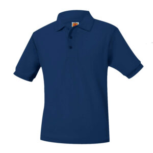 BOYS -Knit Polo -Unisex- s/s  sleeve -YOUTH- with school emblem-