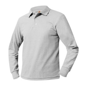 Knit Pique-POLO - long sleeve -YOUTH -Unisex - no Logo