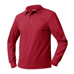 Knit Pique-POLO- long sleeve -YOUTH -Unisex - no Logo