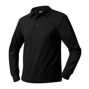 Knit-Long sleeve-POLO-Unisex-with embroidered School Logo-ADULT sizes