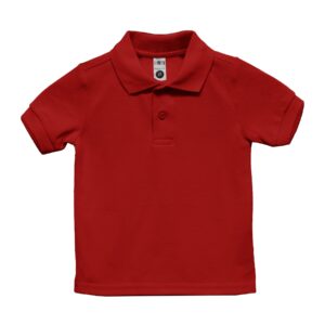 Knit POLO S/Sleeve -NO logo embroidered -TODDLER- 2t-4T- RED