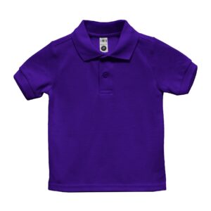 Knit POLO S/Sleeve -NO logo embroidered -TODDLER- 2t-4T-PURPLE